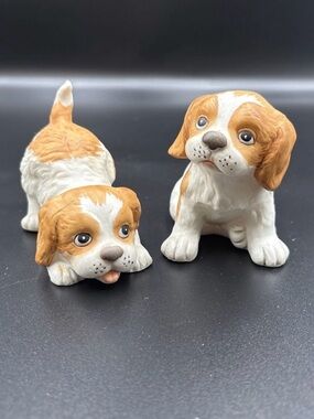Homeco Cocker Spaniel Puppy Dogs Porcelain Figurine 1407 3" X 3” Pet Collectible